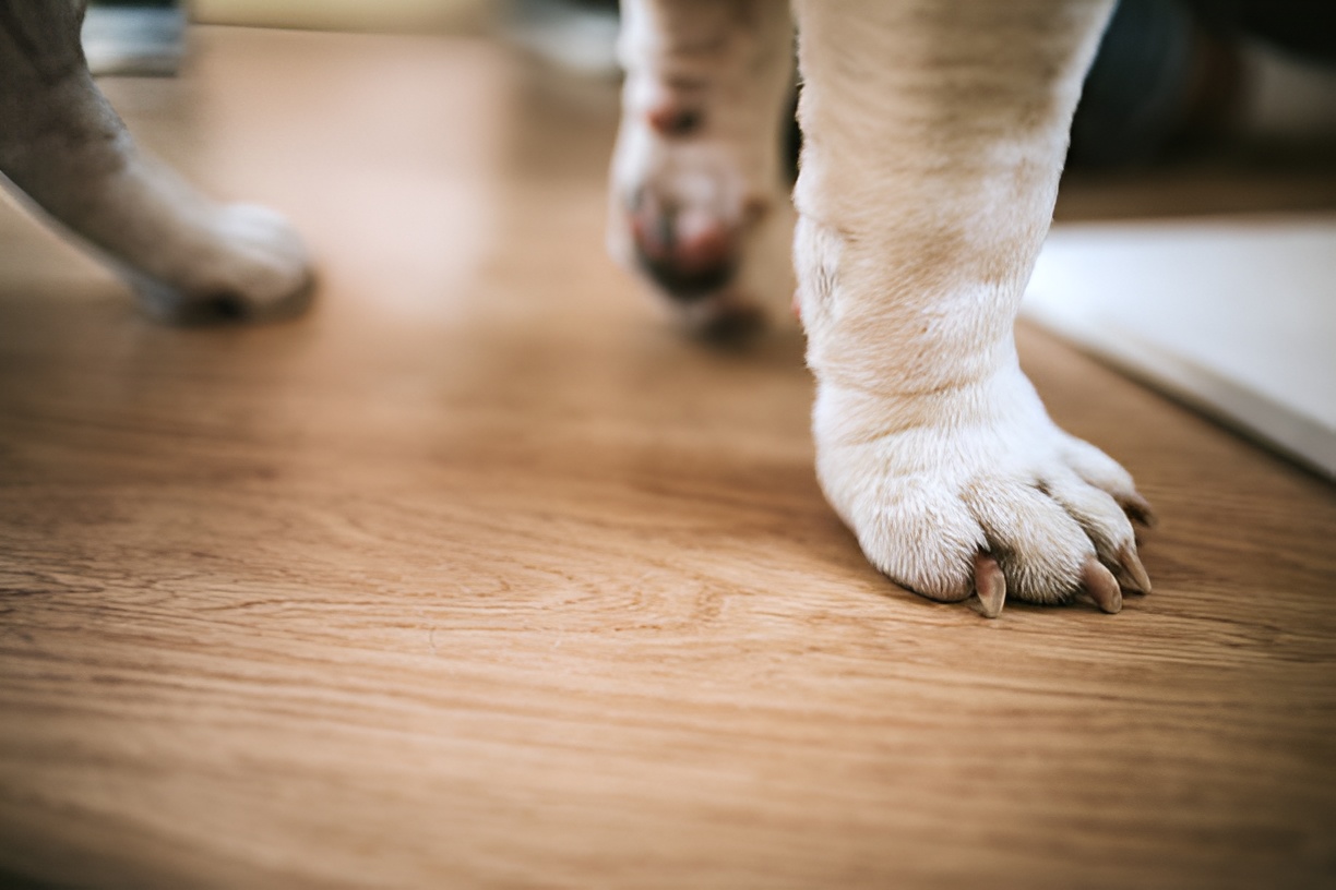 dog paws on laminate flooring